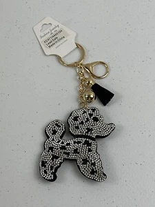 Rhinestone Poodle Keychain Dog Lover Gift Bling keychainTassel Gold Lead Safe - Picture 1 of 3