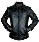 Men Genuine Lambskin Real Leather Motorcycle Biker Jacket Café Racer Bomber