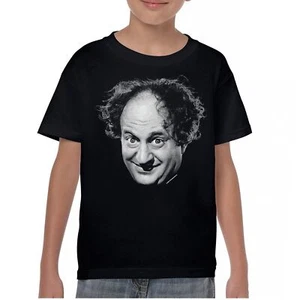 Larry The Three Stooges Youth T-shirt Moe Curly Shemp 3 Trio Retro Icons Kids - Picture 1 of 8