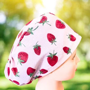 EURO Style Scrub Strawberries Dots~ | Scrub Hats women| Surgical Cap - Picture 1 of 4