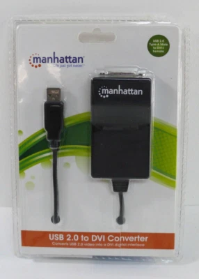 NEW Manhattan USB 2.0 to DVI Converter # 152334 up to 6 additional DVI displays - Image 1 of 4