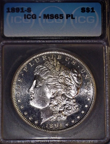1891-S Morgan Silver Dollar  ICG - MS65 PL, Knock Out !! Cover