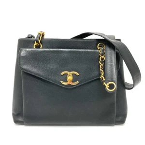 CHANEL CC Matelasse Chain shoulder Shoulder Bag Caviar Leather Black - Foto 1 di 13