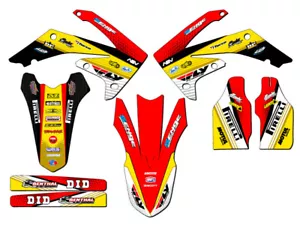 2009-2012 CRF 450R RICOCHET Yellow Senge Graphics Kit Compatible with Honda - Foto 1 di 4