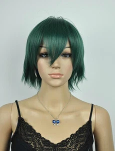 Hot Sell Fashion Dark Green Short Straight Women Lady Cosplay Hair Wig Wigs +Cap - Picture 1 of 4