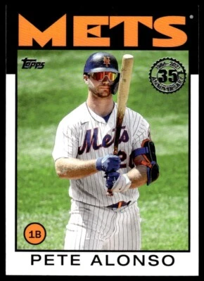 2021 Topps 1986 insert 86B-65 Pete Alonso New York Mets MLB baseball card - Image 1 of 2
