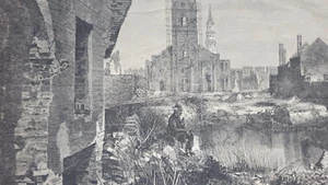 Charleston South Carolina 1865 Ruins of Charleston fro King St. Vintage Print - Bild 1 von 4