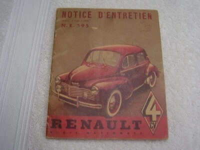 RENAULT CV 4  EARLY 1950'S ?  OWNERS MANUAL - Image 1 of 4