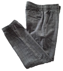 CALVIN KLEIN JEANS Boys Elastic Waist Pull-on size 7 Plaid Cotton Joggers Pants - Picture 1 of 4