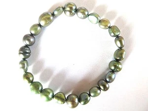 Honora Cultured Green 7 MM T0 9 MM Pearls Stretch Bracelet - Picture 1 of 1