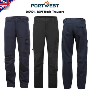 Portwest DX4 Trade Hose 4x Stretch Slim Fit Knietaschen Sicherheit Arbeitshose - Bild 1 von 11