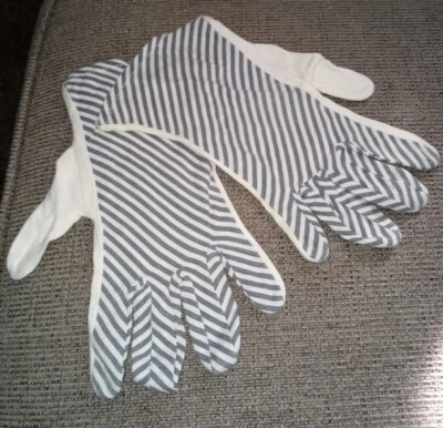 Guantes ligeros a rayas de algodón vintage para mujer nuevos sin etiquetas    Foto 1 de 4