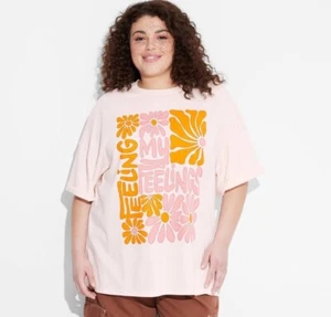 Feeling My Feelings Oversized Short Sleeve Graphic T-Shirt Plus Size 3X - Picture 1 of 8