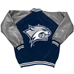 Letterman New Hampshire Wildcats Embroidered Logo Wool & Leather Varsity Jacket - Picture 1 of 4