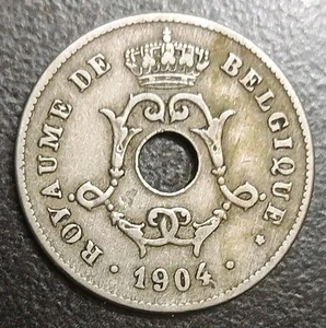 1904 Belgium 10 Centimes 120 Years Old Coin KM 52 Belgian Europe French Text - Picture 1 of 2