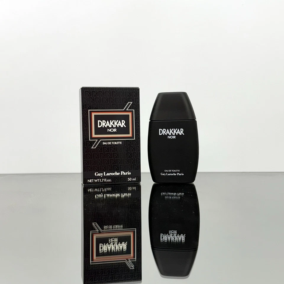 *1981* DRAKKAR NOIR Hombres Colonia 50 ml EDT Splash FÓRMULA RARA-DE COLECCIÓN (BL39 Foto 1 de 3