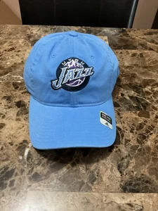 New Vintage Adidas Utah Jazz Stretch Flex Fitted Dad Cap Hat Blue Cotton - Bild 1 von 3