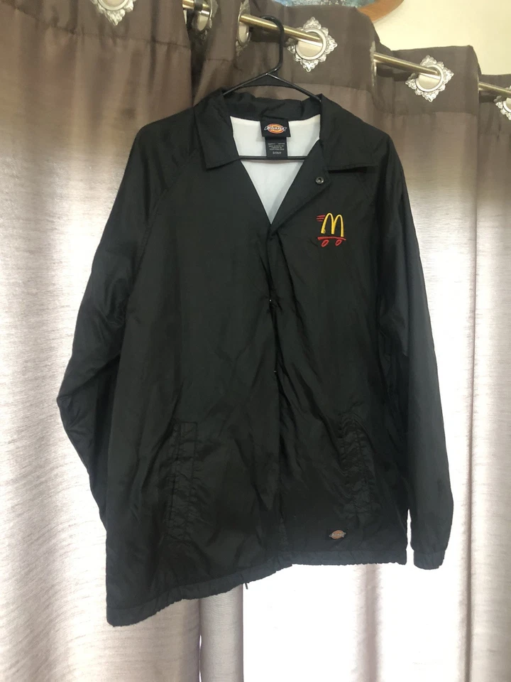 McDonalds Employee Jacket Dickies Mens Size Small Windbreaker Embroidered Black - Image 1 of 4