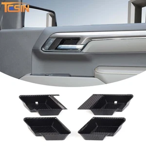 Carbon Door Handle Bowl Panel Cover Trim Decor For Chevy Silverado GMC Sierra22+ - Picture 1 of 13
