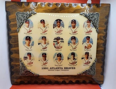 Placa rara vintage 1991 Alanta Braves National League Champion - Imagem 1 de 4