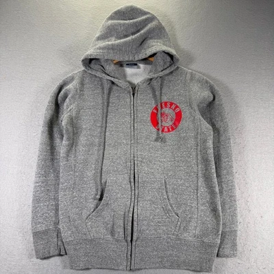 Толстовка с капюшоном женская на молнии Fresno State средний размер серая с красным логотипом MV Sport - Изображение 1 из 4