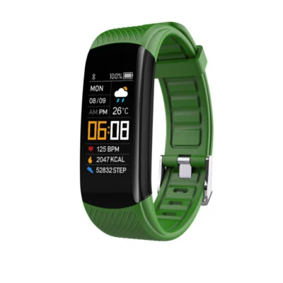 C5S Green Smart Watch Bracelet Heart Rate Blood Pressure Sport Fitness Monitor - Image 1 of 4
