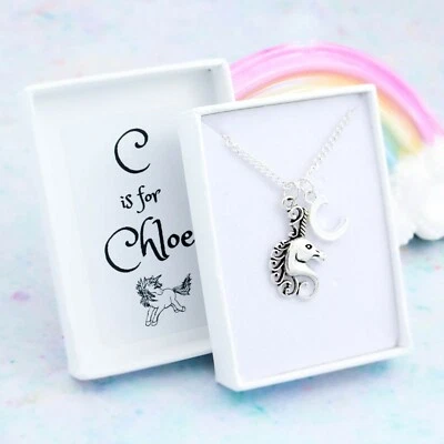 Collar Unicornio, Joyería Personalizada, Regalos Niñas, Inicial Nombre Niños Foto 1 de 4