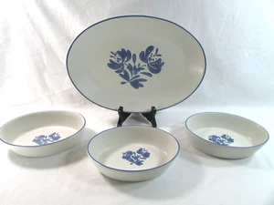 Vtg Pfaltzgraff Yorktowne Oval Serving Platter 14" -#16 & (3) Serving Bowls 8" - Picture 1 of 17