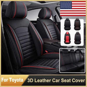 3D PU Leather Car Seat Covers For Toyota Full Set/Front Cushion Auto Accessories - Picture 1 of 22