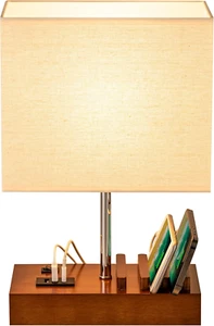 USB Bedside Table Lamp, Briever Desk Lamp with 3 USB Charging Ports and Phone C - Picture 1 of 1
