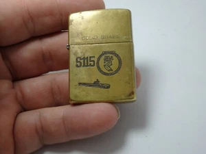 Rare Vintage zippo s115 solid Brass Greek submarine (KATONIS) - Picture 1 of 19