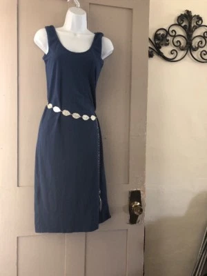 Vestido sin mangas Wendy Williams azul real talla. Cinturón pequeño con hoja de plata Foto 1 de 4