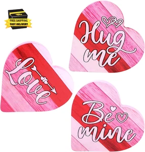 3 Pieces Heart-Shaped Wooden Decoration Table Centerpiece Rustic Home Love Sign - Picture 1 of 7