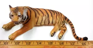 Vintage bemalte bengalische Tiger große Katze Figur Gummi Spielzeug Tier ca. 8" x 2" - Bild 1 von 8