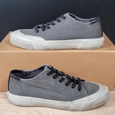 AllSaints Dumont Shoes Mens Size 7 Gray Canvas Casual Preppy Low Top Sneakers - Image 1 of 4