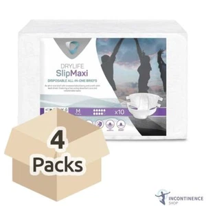 4x Drylife Incontinence Slip Maxi (Cloth Feel) - Medium - Pack of 10 (4000ml) - Picture 1 of 9