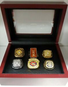 Chicago Bears - Championship Super Bowl 6 Ring Set With Wooden Box. Payton Perry