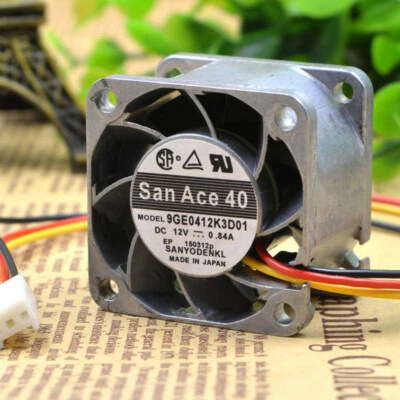 SANYO 4cm 4028 9GE0412K3D01 12V 0.84A High Temperature Industrial Cooling Fan - Image 1 of 4