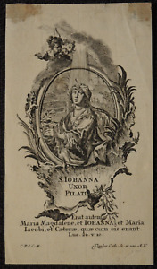 Heiligenbild  S. JOHANNA , holy card , santino  Kupferstich LUXUSPAPIER  #156