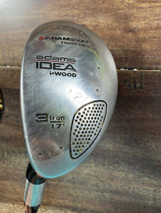Golf Adams Idea Left Handed i Wood 3 Iron 17 Degree Aldila Supershaft Stiff Flex