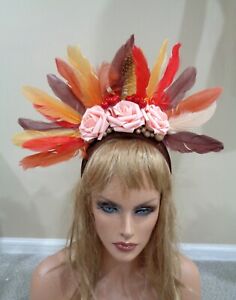 Christmas gift ideas handmade headband pink flower party costume 