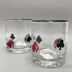 NEW Anthropologie Dupe POKER Icon Juice Glass Whiskey Cups VERY RARE - SET OF 2 - Picture 1 of 3