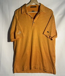 Nike Tiger Woods Collection Golf Polo Shirt Mens Sz L Orange  Dri-Fit Striped - Picture 1 of 8