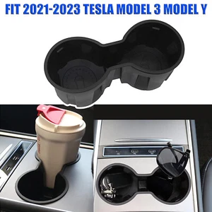 Portavasos para Tesla Inserto Ajuste Modelo Y Modelo 3 2021-2023 Consola Central Negro - Imagen 1 de 7