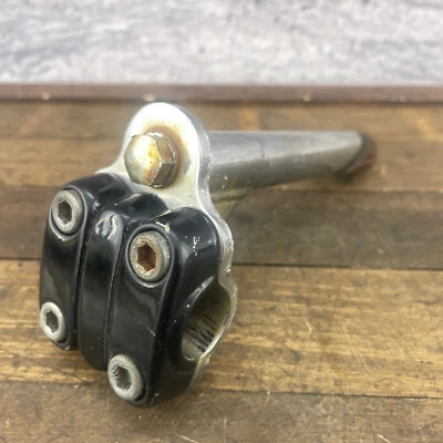 Old School BMX Stem Black Silver Neck 1 in Threaded Quill OG 1980s 21 mm - Image 1 of 4