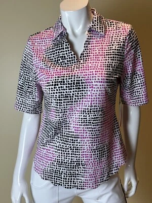 JOFIT Women's Golf Shirt/ Lotus Print Top Size S.   (02) - Image 1 of 4
