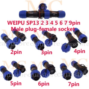WEIPU SP13 Pair 2-9pin Inline Cable Coupler IP68Waterproof Plug Socket Connector - Picture 1 of 18