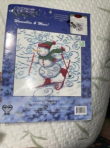 Candamar Designs Counted Cross Stitch 8" x 8" Wearable Snowman Holiday 51327 - Picture 1 of 3