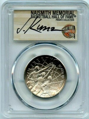 2020 D 50C Basketball Hall of Fame Commemorative PCGS MS70 FDOI Justin Kunz - Image 1 of 2