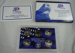 2006-S US Mint Statehood Quarters Proof Set 5 Coins Box & COA OGP Cameo - Picture 1 of 5